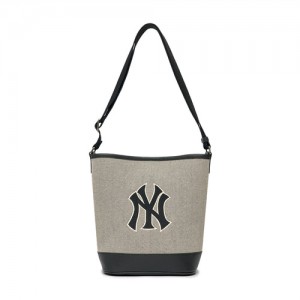 MLB Basic Big Logo Canvas Tote Bags Grey / Black | Australia_MLB95620
