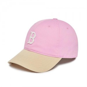 MLB Basic Color Block Unstructured Baseball Caps Pink | Australia_MLB56773