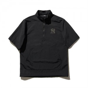 MLB Basic Gorpcore Anorak T Shirts Black | Australia_MLB13948