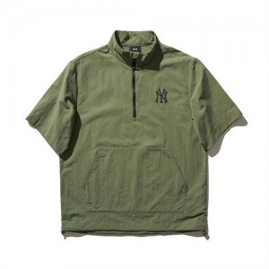 MLB Basic Gorpcore Anorak T Shirts Green | Australia_MLB69892