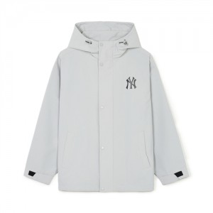 MLB Basic Gorpcore Windbreaker Outerwear Grey | Australia_MLB70639