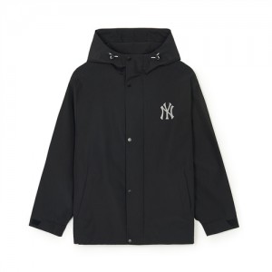 MLB Basic Gorpcore Windbreaker Outerwear Black | Australia_MLB67296