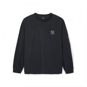 MLB Basic Gorpcore Woven Sweatshirts Black | Australia_MLB52387