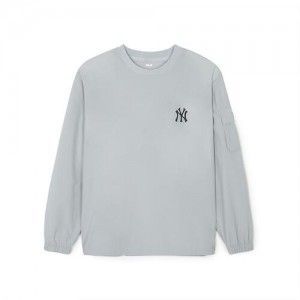 MLB Basic Gorpcore Woven Sweatshirts Grey | Australia_MLB38713