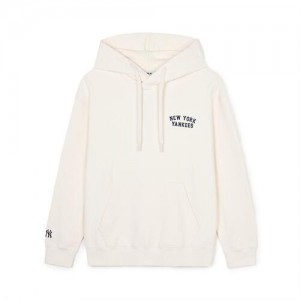 MLB Basic Small Lettering Overfit Hoodie White | Australia_MLB31327