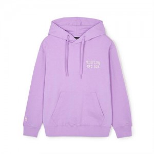 MLB Basic Small Lettering Overfit Hoodie Purple | Australia_MLB93178