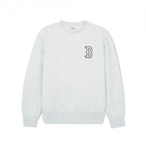 MLB Basic Small Logo Sweatshirt Tops White | Australia_MLB30501