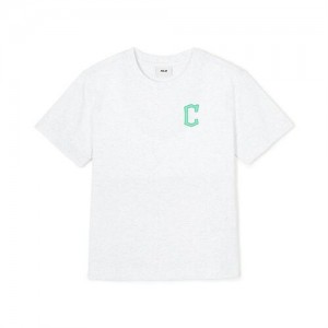 MLB Basic Small Logo T Shirt Tops White | Australia_MLB36686