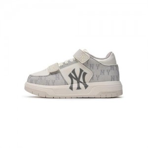 MLB Chunky Liner Mid Denim Monogram Shoes Grey | Australia_MLB79025