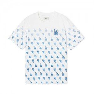 MLB Classic Monogram Gradation T Shirt Tops Blue | Australia_MLB36815