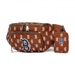 MLB Classic Monogram Hipsack Crossbody Bags Brown | Australia_MLB20659