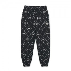 MLB Dia Monogram Jacquard Pants Bottoms Black | Australia_MLB87175