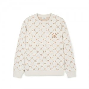 MLB Dia Monogram Jaquard Sweatshirts White | Australia_MLB11462