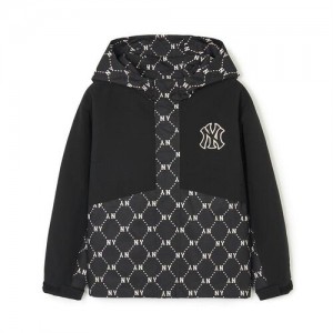 MLB Dia Monogram Windbreaker Outerwear Black | Australia_MLB97859