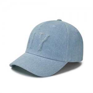 MLB Embo Logo Denim Structured Baseball Caps Blue | Australia_MLB76212