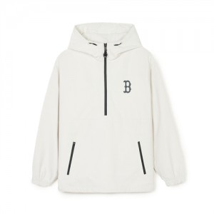 MLB Gorpcore Reflective Hood Anorak Hoodie White | Australia_MLB70687