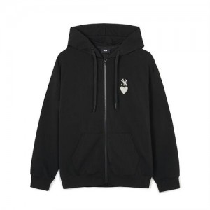 MLB Heart Overfit Hood Zip Up MLB Heart Black | Australia_MLB32268
