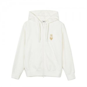 MLB Heart Overfit Hood Zip Up MLB Heart White | Australia_MLB65257