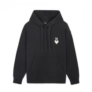MLB Heart Overfit Hoodie MLB Heart Black | Australia_MLB98118
