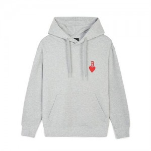 MLB Heart Overfit Hoodie MLB Heart Grey | Australia_MLB67349