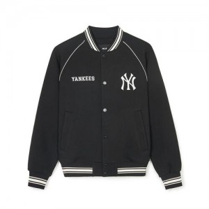 MLB Jersey Basic Raglan Varsity Outerwear Black | Australia_MLB41389