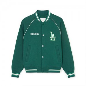 MLB Jersey Basic Raglan Varsity Outerwear Green | Australia_MLB51856