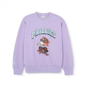 MLB Megabear Sweatshirt Tops Purple | Australia_MLB88708
