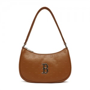 MLB Monogram Embo Hobo Bags Brown | Australia_MLB84167
