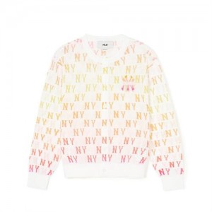 MLB Monogram Gradation Cardigan Tops Pink | Australia_MLB95637