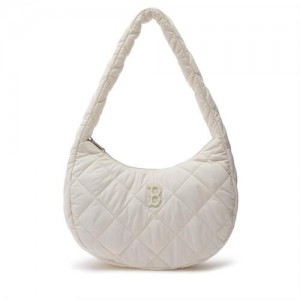 MLB Padding Quilted Hobo Bags White | Australia_MLB15348