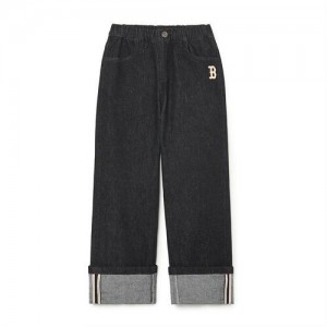 MLB Varsity Denim Pants Bottoms Black | Australia_MLB61939