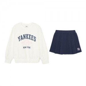 MLB Varsity Girl's Mtm Set Up Tops White | Australia_MLB45399