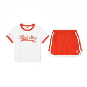 MLB Varsity Girls' Sportive Skirt Set Up Bottoms Orange | Australia_MLB54079