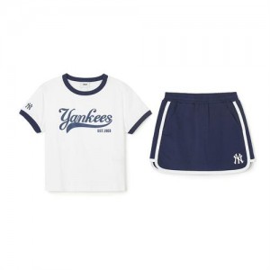 MLB Varsity Girls' Sportive Skirt Set Up Bottoms Navy | Australia_MLB74888