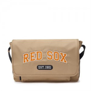 MLB Varsity Nylon Messenger Crossbody Bags Beige | Australia_MLB39261