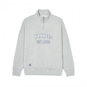 MLB Varsity Over Fit Half Zip Sweatshirts Grey | Australia_MLB18601