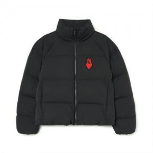 MLB Womens Heart Crop Heavy Down Jkt MLB Heart Black | Australia_MLB64711