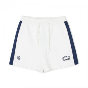 MLB Women`s Sportive Varsity Color Block 5in Shorts Bottoms White | Australia_MLB74584
