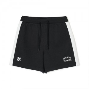 MLB Women`s Sportive Varsity Color Block 5in Shorts Bottoms Black | Australia_MLB76221