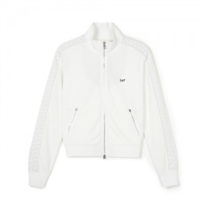 MLB Women`s Tagping Jersey Track Top Hoodie White | Australia_MLB28199
