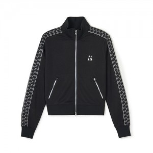 MLB Women`s Tagping Jersey Track Top Hoodie Black | Australia_MLB48023